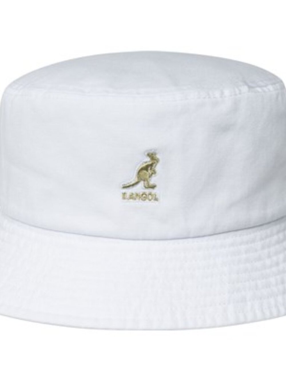 Kangol - Unisex Washed Bucket Hat, size medium, color white.